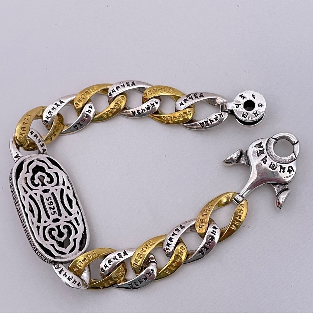 Vintage Chinese STERLING SILVER Gold Plated Turquoise Unique Whimsical Bracelet - Picture 7 of 16